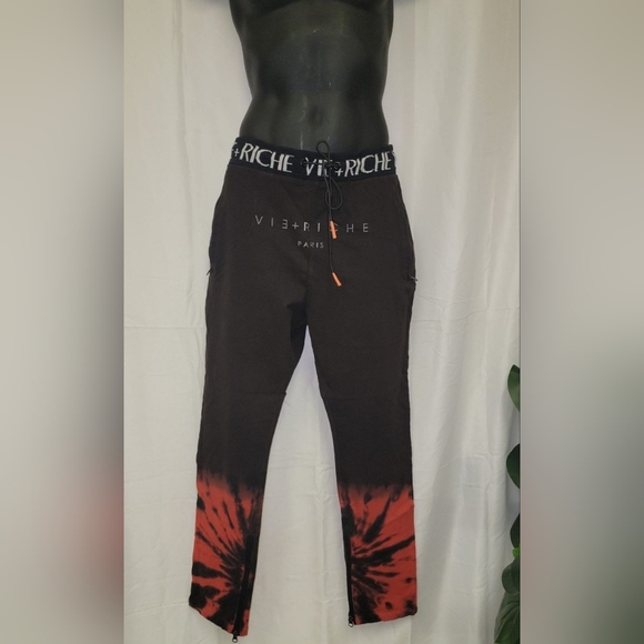 Vie-Riche Black UFO Tie Dye track pant/Color Black and Red /NWT